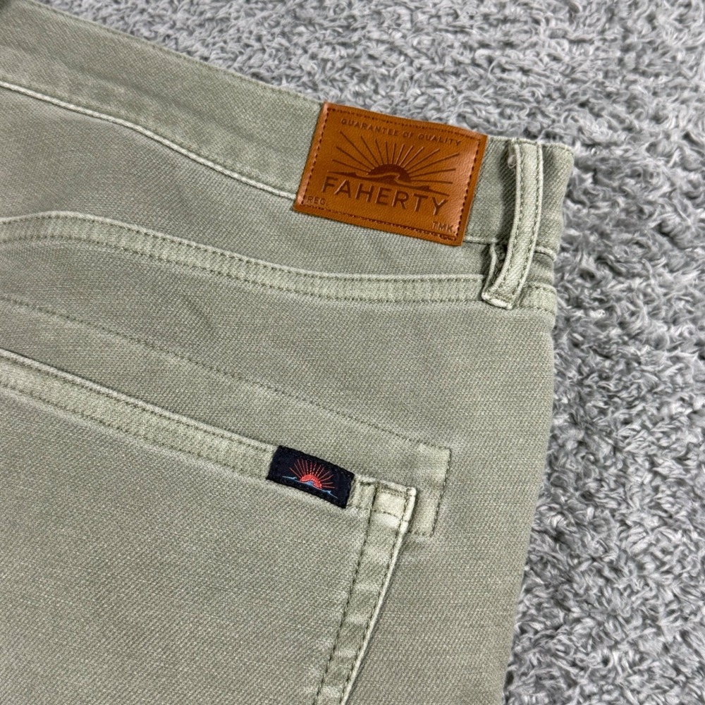 Faherty Stretch Terry Pants Mens 34x32 5-Pocket Stretch Soft Performance - Picture 6 of 10